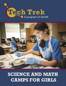 Tech Trek Brochure Cover Page - girl in science lab
